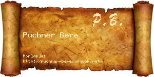 Puchner Bere névjegykártya